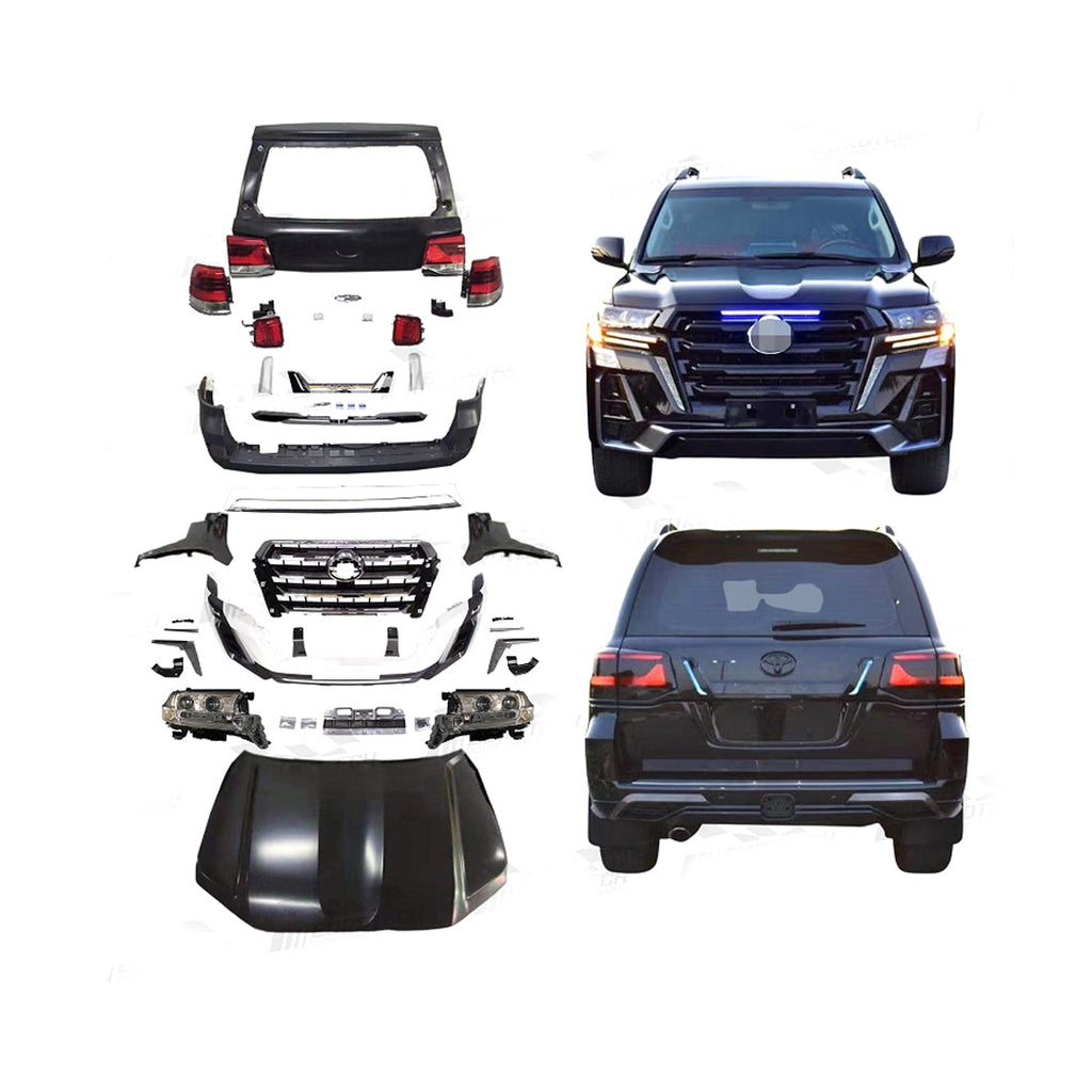 Conversion/Upgrade Kit Gbt Oem Design From Landcruiser 2008-2012 To Landcruiser 2021 Abs Material Without Led Front + Back Sides W/Oem Design Grill W/Oem Motorised Lamps Not Painted (China)