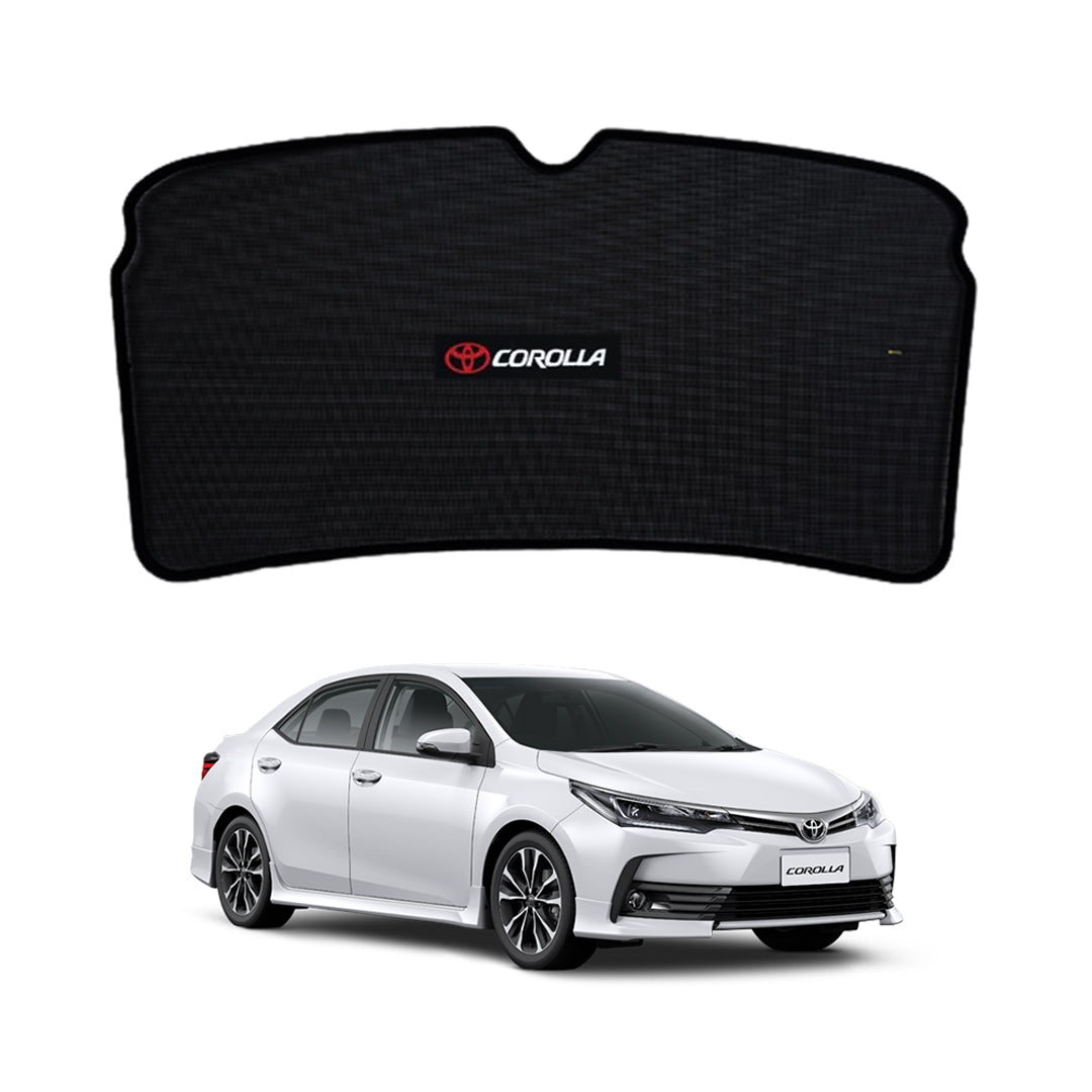 Car Curtain  Back Fix Toyota Corolla 2018 With Logo  Black (Pakistan)