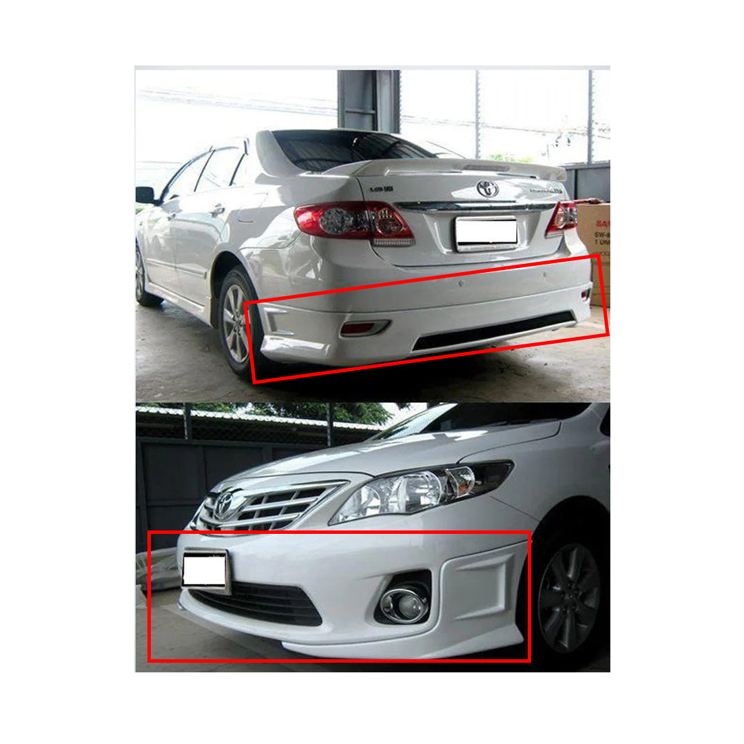 Body Kit/Lip Front + Side + Back Sides Toyota Corolla 2012 Trd Design Plastic Material Without Light  07 Pcs/Set Not Painted (China)