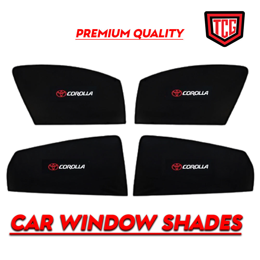 Car Curtain  Side Fix Toyota Corolla 2012 With Logo  Black (Pakistan)