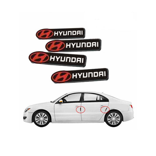 Car Door Anti-Scratch Guards Silicone Material  Hyundai Logo 04 Pcs/Set Blister Pack Black (China)