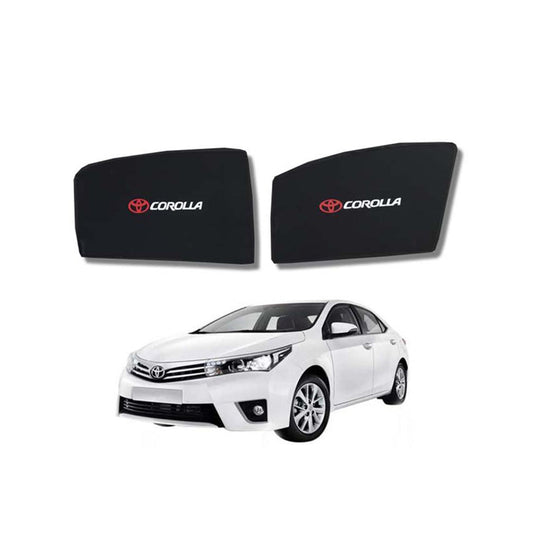 Car Curtain  Side Fix Toyota Corolla 2018 With Logo  Black (Pakistan)