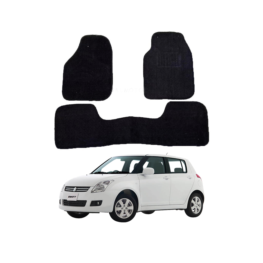 Car Floor Mat Luxury Carpet Material Oem Fitting Suzuki Swift 2022 03 Pcs / Set Black Poly Bag Pack