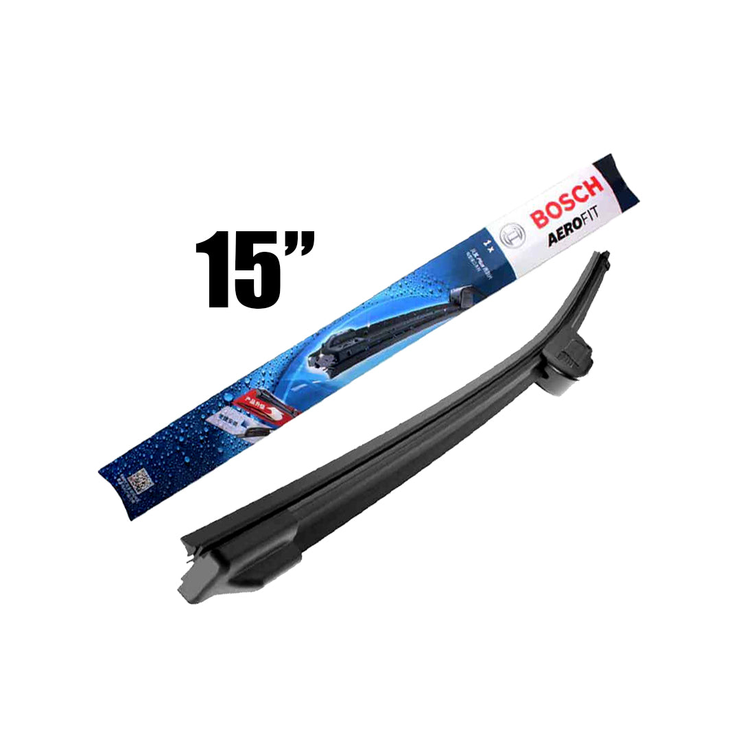 Auto Windshield Quiet Wiper Blades Bosch Front Screen Silicone Type 15" Premium Quality 01 Pc/Pack Colour Box Pack Aero Eco 3397015557 (China)