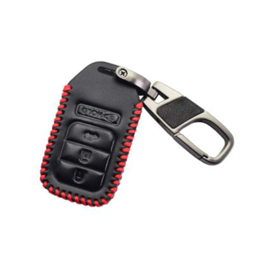 Car Remote Key Cover/Casing Pvc Leather With Metal Hook Type Honda Civic 2016-2021 Honda Logo Black Poly Bag Pack (China)