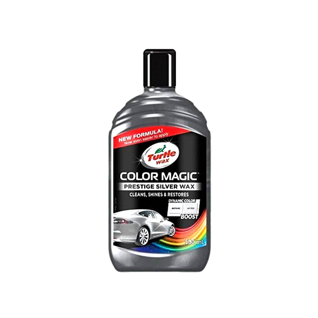 Car Body Polish Turtle Wax Cream Based Plastic Bottle Pack 500Ml Color Magic Prestige Silver Wax 52710 (Usa)