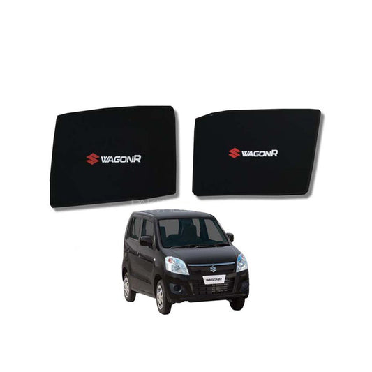 Car Curtain  Side Fix Suzuki Wagon-R 2018 With Logo  Black (Pakistan)