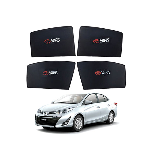 Car Curtain  Side Fix Toyota Yaris 2020  With Logo  Black