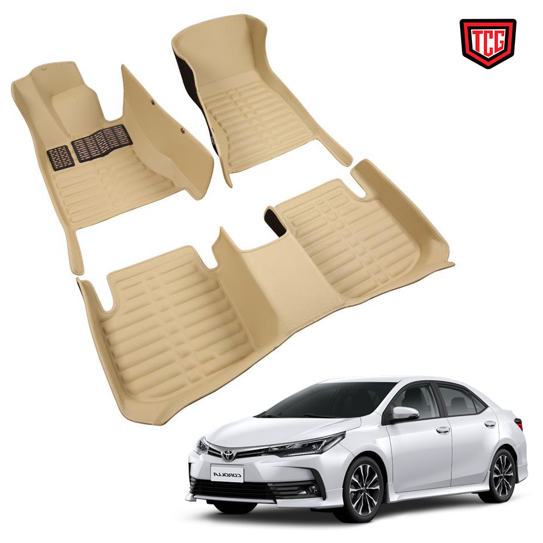 Car Floor Mat 5D Toyota Corolla 2018 Beige Pvc 03 Pcs / Set Standard Quality (China)