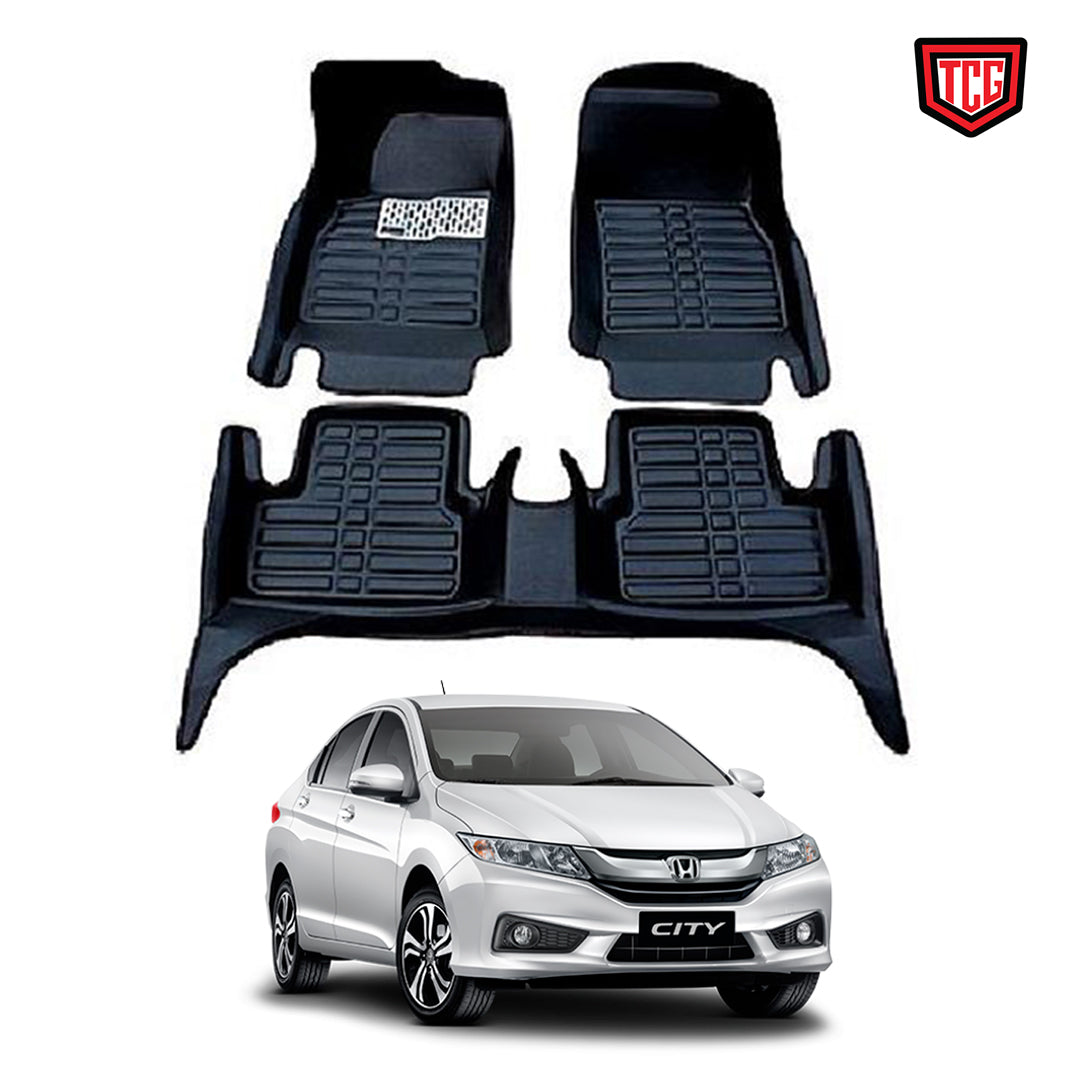 Car Floor Mat 5D Honda City 2018 Black Pvc  03 Pcs / Set Standard Quality (China)