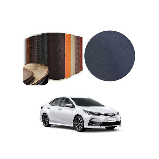 Car Floor Leather Type Rexene Matting Leather Type Design  Custom Fitting Toyota Corolla 2018 Black Standard Quality  Beige Stitch