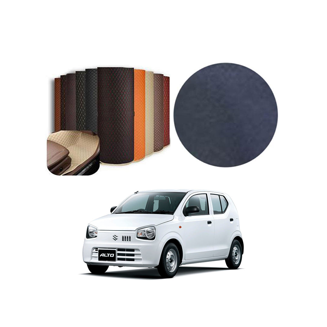 Car Floor Leather Type Rexene Matting Leather Type Design  Custom Fitting Suzuki Alto 2020 Black Standard Quality Beige Stitch Per Sqft