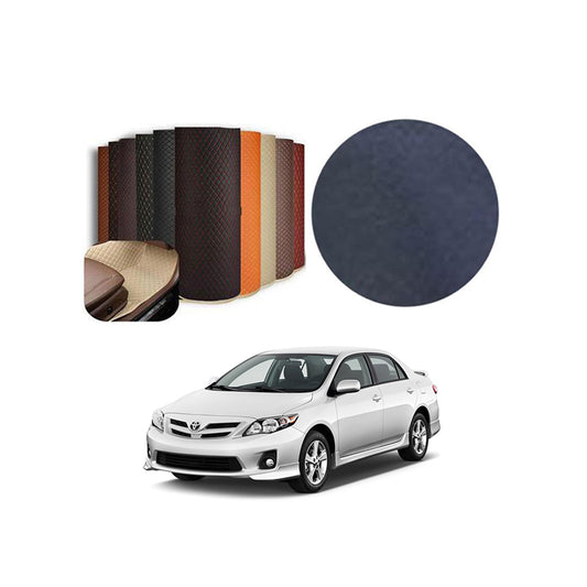 Car Floor Leather Type Rexene Matting Leather Type Design  Custom Fitting Toyota Corolla 2012 Black Standard Quality Beige Stitch