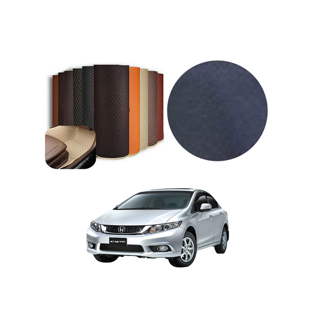 Car Floor Leather Type Rexene Matting Leather Type Design Custom Fitting Honda Civic 2015 Black Standard Quality Beige Stitch