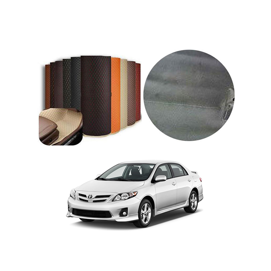 Car Floor Leather Type Rexene Matting Leather Type Design Custom Fitting Toyota Corolla 2012 Y-Grey Executive Quality Beige Stitch