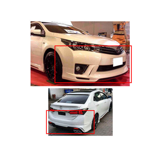 Body Kit/Lip Front + Side + Back Sides Toyota Corolla 2015 Modelisata Design Plastic Material Without Light  04 Pcs/Set Not Painted (Taiwan)