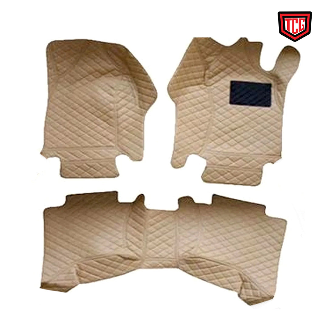 Car Floor Mat 7D Tucson 2021 Hyundai Beige Pvc Beige Stitch 03 Pcs / Set Premium Quality (China)