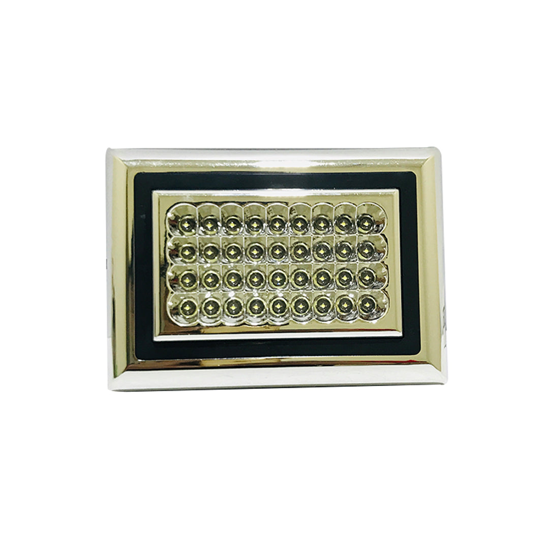 Car Interior Led Dome Light W/Button Led Type Rectangle Shape Medium Size 01 Pc/Set Plastic Housing Blister Pack White (China) Fy-2190