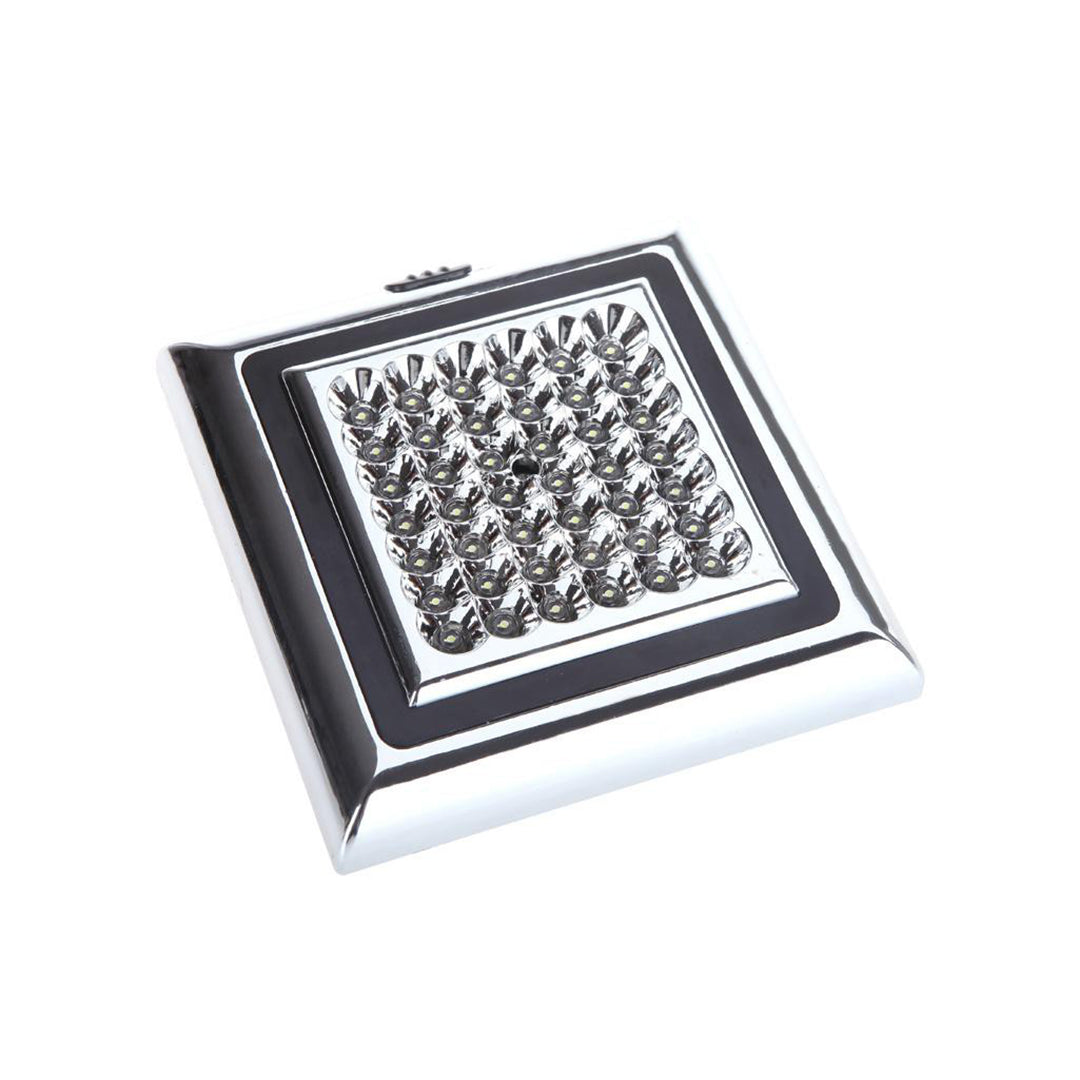 Car Interior Led Dome Light W/Button Led Type Square Shape Medium Size 01 Pc/Set Plastic Housing Blister Pack White (China) Fy-2192