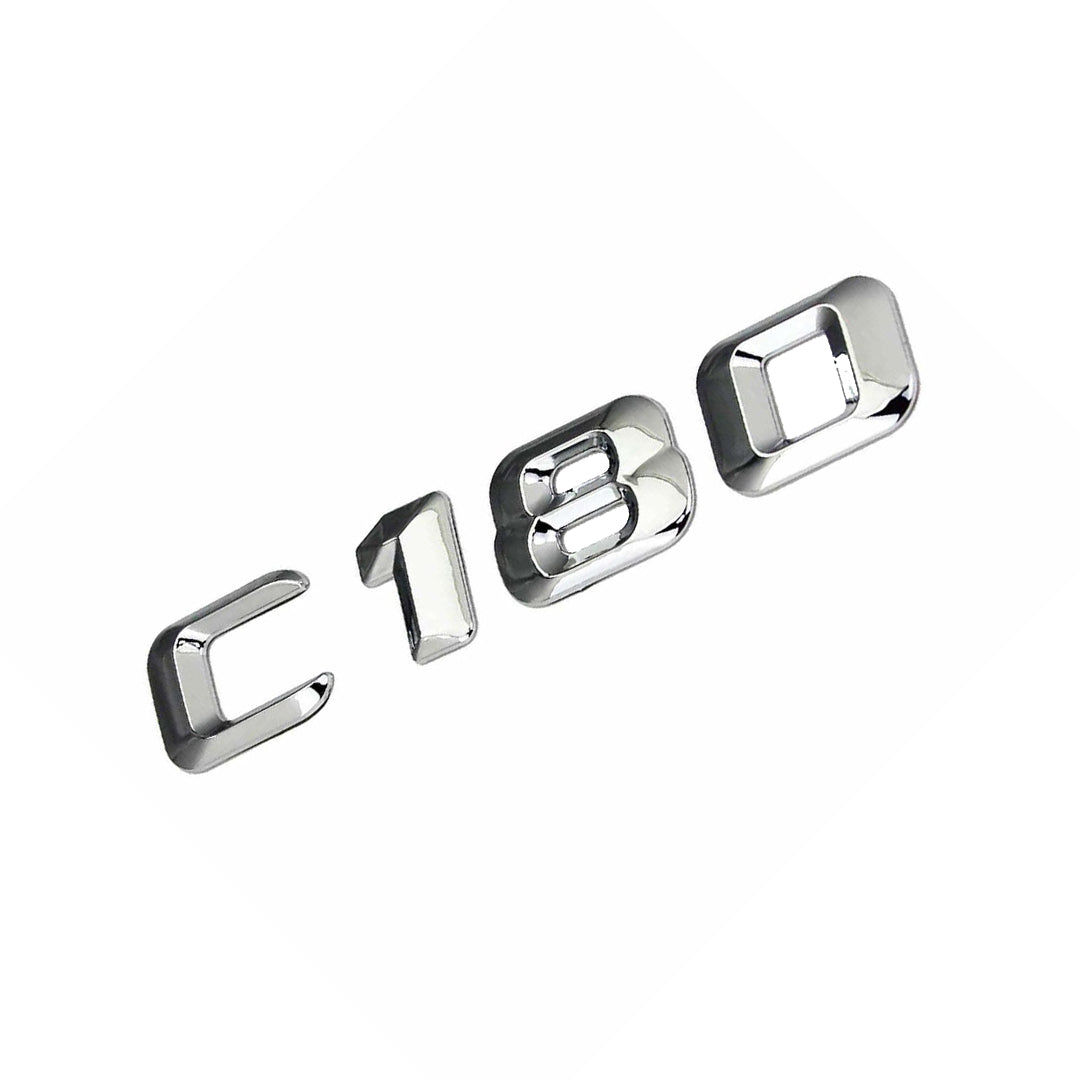 Auto Logo/Monogram Trunk Fitting Oem Type  Mercedes Benz C-180 Tape Type Fitting Plastic  Chrome 01 Pc/Pack Poly Bag Pack  Cap Type Logo (China)