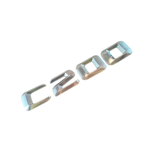 Auto Logo/Monogram Trunk Fitting Oem Type  Mercedes Benz C-200 Tape Type Fitting Plastic  Chrome 01 Pc/Pack Poly Bag Pack   (China)