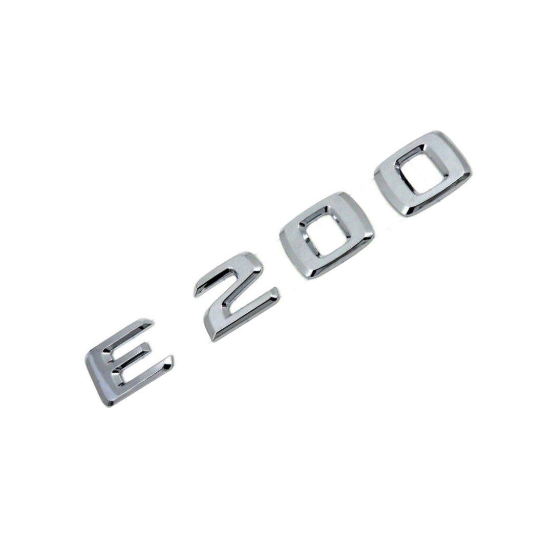 Auto Logo/Monogram Trunk Fitting Oem Type  Mercedes Benz E-200 Tape Type Fitting Plastic  Chrome 01 Pc/Pack Poly Bag Pack   (China)