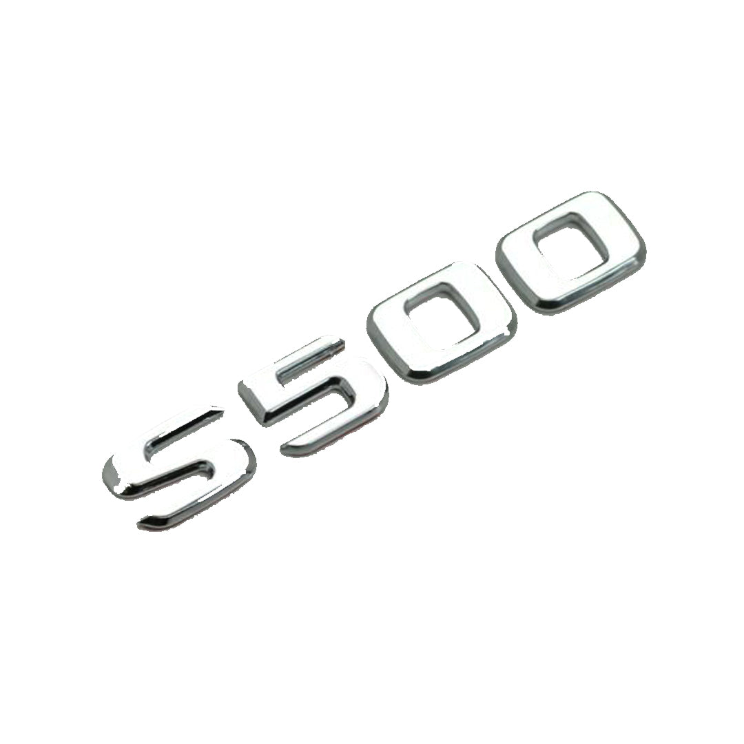 Auto Logo/Monogram Trunk Fitting Oem Type  Mercedes Benz S-500 Tape Type Fitting Plastic  Chrome 01 Pc/Pack Poly Bag Pack   (China)