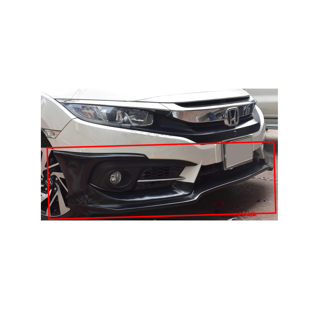 Body Kit/Lip Front + Side + Back Sides Honda Civic 2016-2021 Samurai Design Plastic Material Without Light 04 Pcs/Set Not Painted (China)