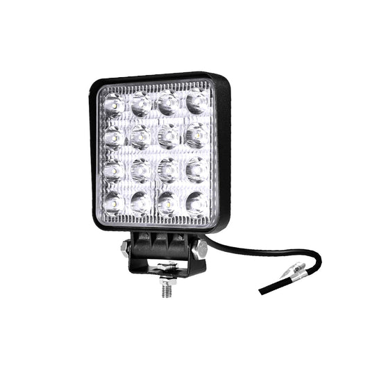 Automotive Led Work Lamp Metal Housing Square Shape  16 Led 100W White Colour Box Pack 01 Pc/Pack Fy-5101 (China)