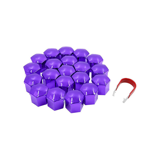 Decorative Lug Nut Cover Rubber Material Universal Fitting 20 Pcs/Set Purple Blister Pack (China)