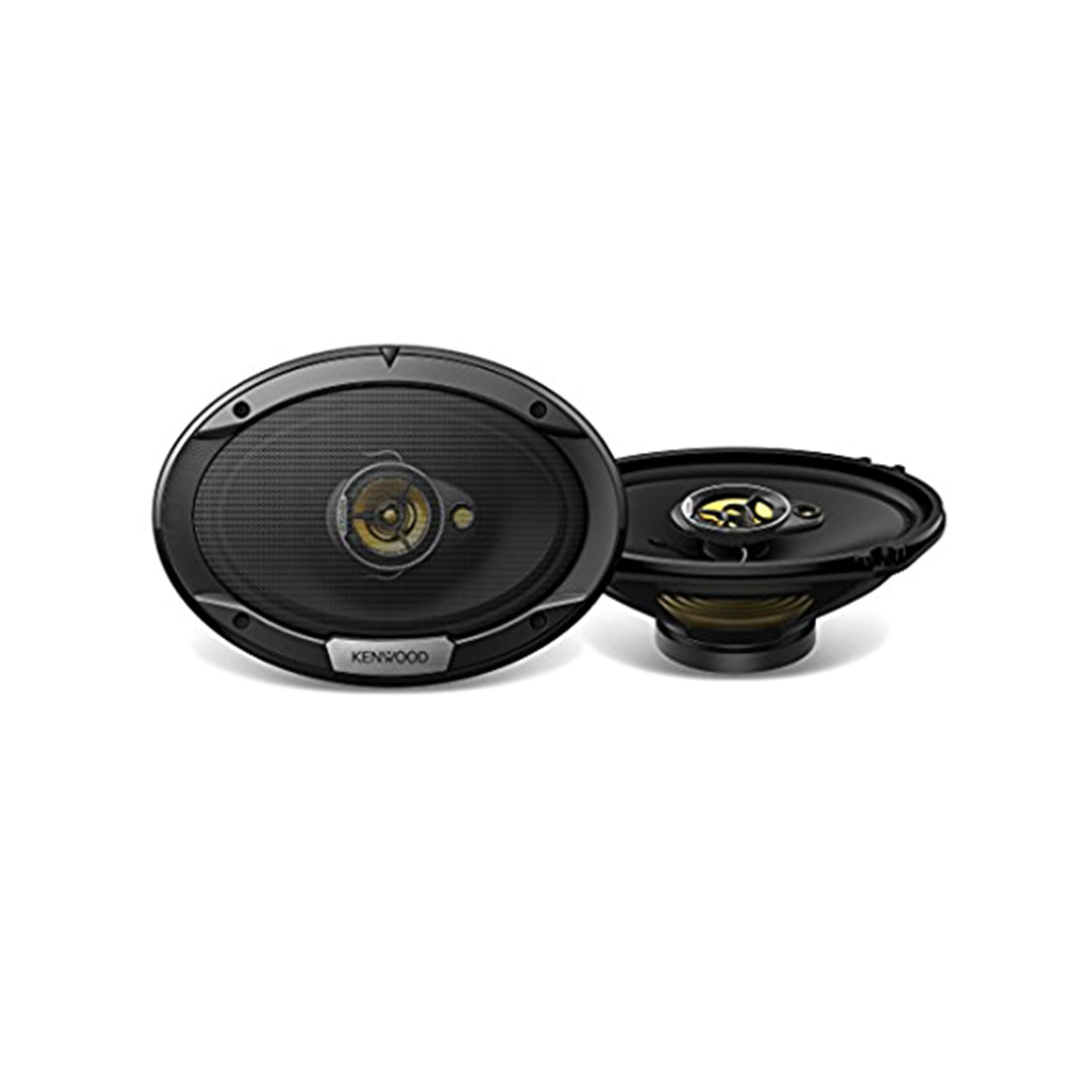 Car Speakers Kenwood 6"*9" Oval Shape 3-Way Coaxial 400W Ogp Universal Fitting 02 Pcs/Set Black Kfc-S6966 Executive Quality