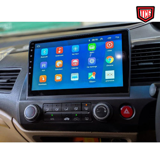 Car In Dash Touch Screen Android Panel Premium Brand Tab Style Honda Civic 2009 10" B/A Mtk 1 Gb 16 Gb Ips Display  Gorilla Glass  Matt Black Navigation Reborn Panel (China)