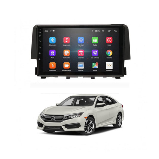 Car In Dash Touch Screen Android Panel Premium Brand Tab Style Honda Civic 2018 10" B/A Mtk 1 Gb 16 Gb Ips Display  Gorilla Glass  Matt Black Navigation Civic 2018 Panel Pr-9016 (China)