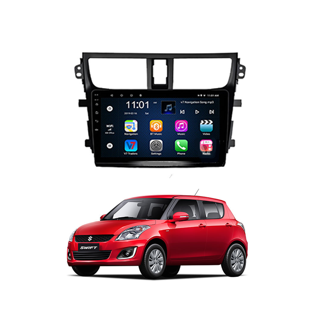 Car In Dash Touch Screen Android Panel Premium Brand Tab Style Suzuki Swift 2018 10" B/A Mtk 1 Gb 16 Gb Ips Display  Gorilla Glass  Matt Black Navigation Swift Panel Sy-T1112An (China)