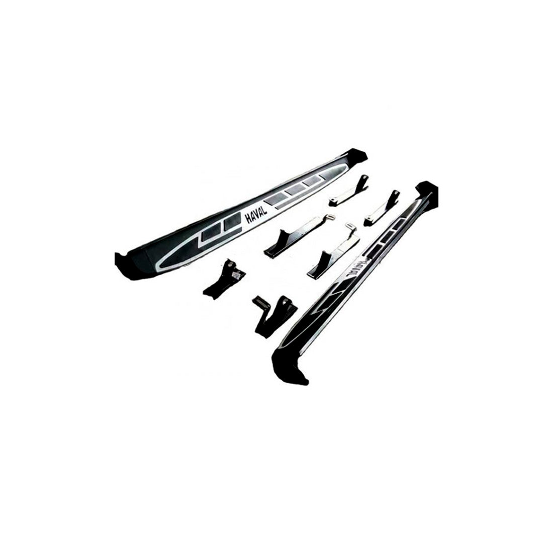 Side Step / Foot Board  Version 01 Design Oem Fitting Haval H6 Aluminium Material Without Border Without Light  Haval Logo  02 Pcs/Set Black/Silver 3166 | 3166 (China)