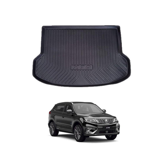 Car Trunk Mat Pvc Material Proton X70 Black  X70 Logo 01 Pc/Set (China)