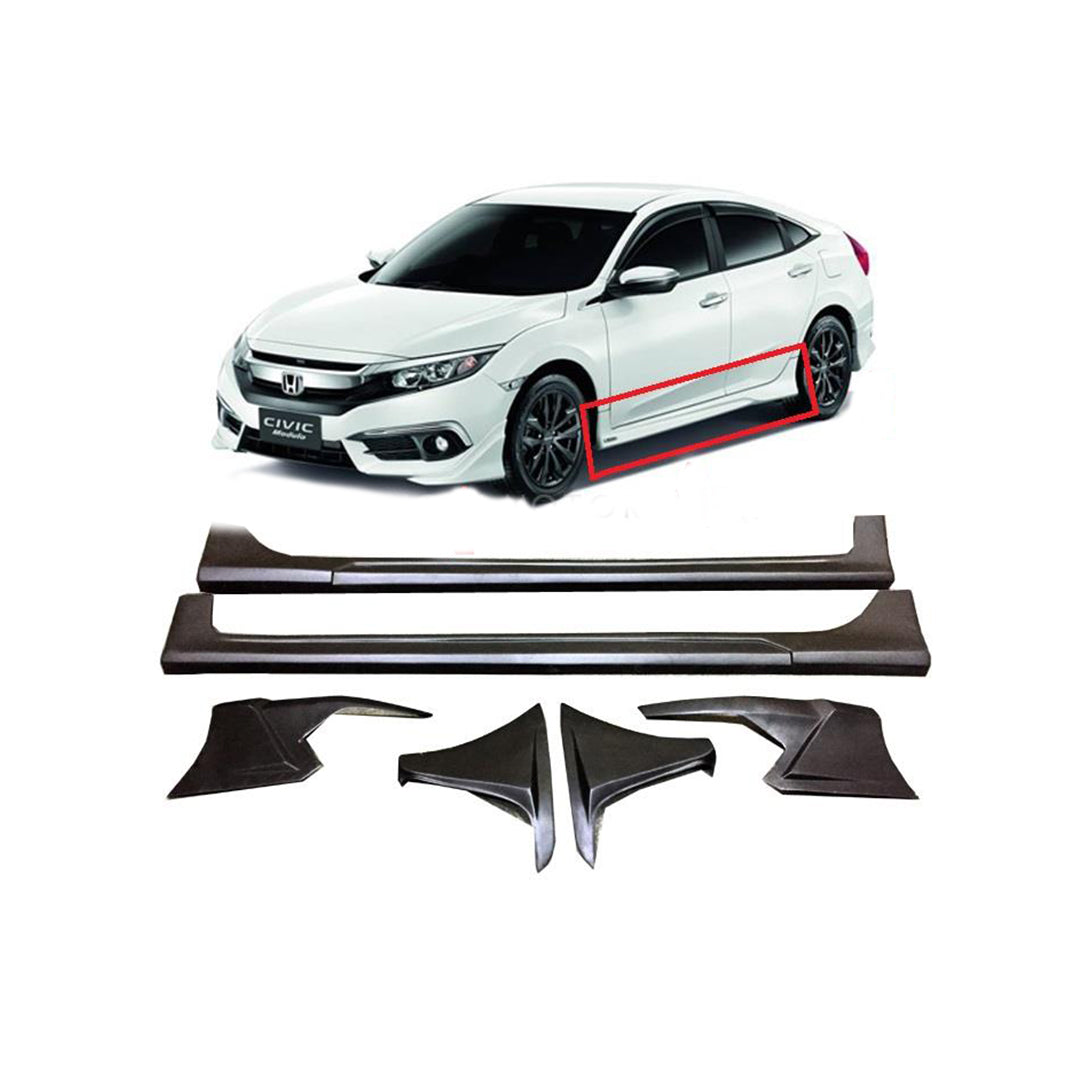 Body Kit/Lip Front + Side + Back Sides Honda Civic 2016-2021 Modulo Design Plastic Material Without Light Uncle 06 Pcs/Set Not Painted (Taiwan)