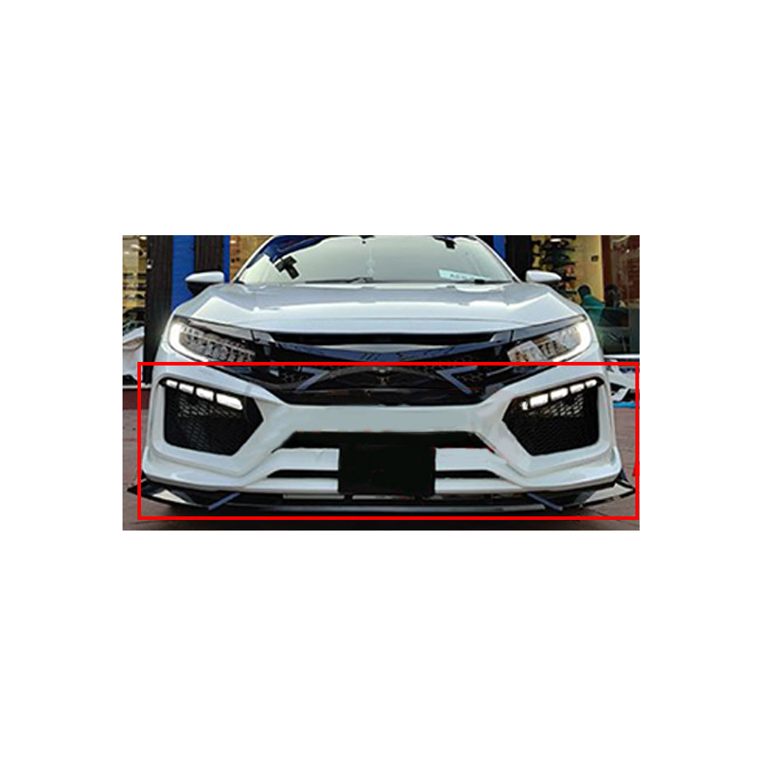 Body Kit Large Front + Side + Back Sides Honda Civic 2016-2021 Fc-450 Version 2021 Plastic Material With Led  04 Pcs/Set Not Painted (China)