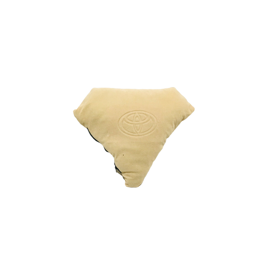 Car Back Rest Cushion Velvet Material Diamond Shape Toyota Logo Large Size Beige 01 Pc/Pack Poly Bag Pack (China)