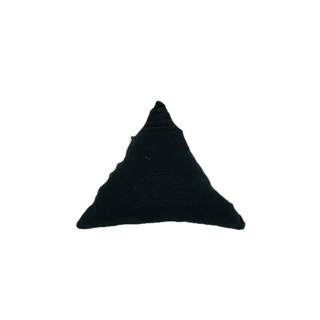 Car Back Rest Cushion Velvet Material Triangle Shape Toyota Logo Large Size Black 01 Pc/Pack Poly Bag Pack (China)