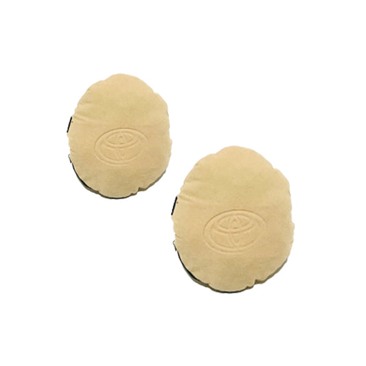 Car Neck Rest Cushions Velvet Material Round Shape Toyota Logo 02 Pcs/Set Beige Poly Bag Pack  (China)