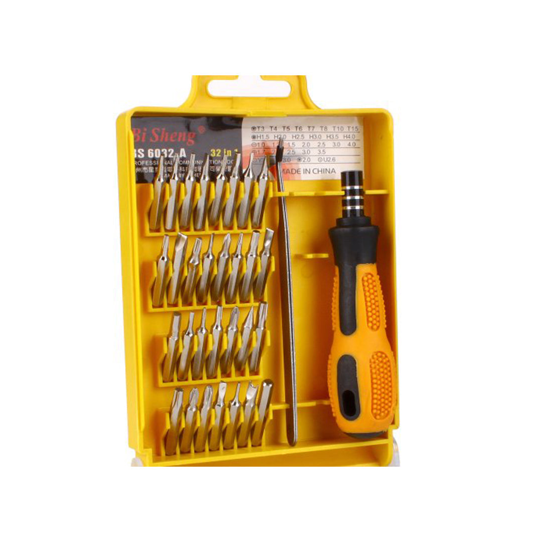 Screwdriver Socket Kit  Mobile Type 32 Pcs/Set Premium Quality Yellow/Black Plastic Box Pack  Jl-116 (China)