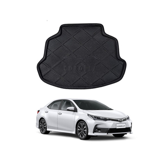 Car Trunk Mat Eva Material  Toyota Corolla 2018 Black  Corolla Logo  01 Pc/Set