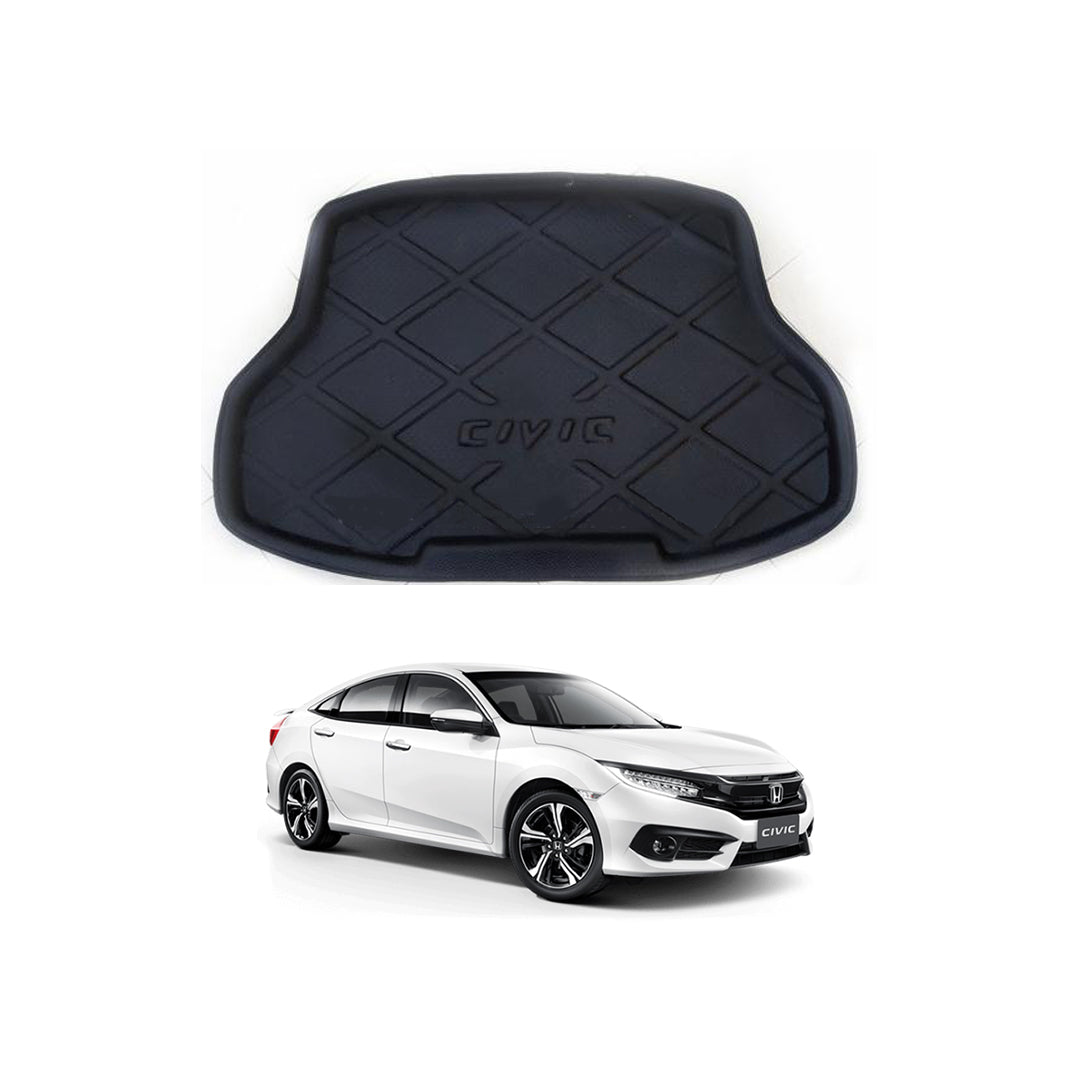 Car Trunk Mat Eva Material Honda Civic 2016-2021 Black Civic Logo 01 Pc/Set
