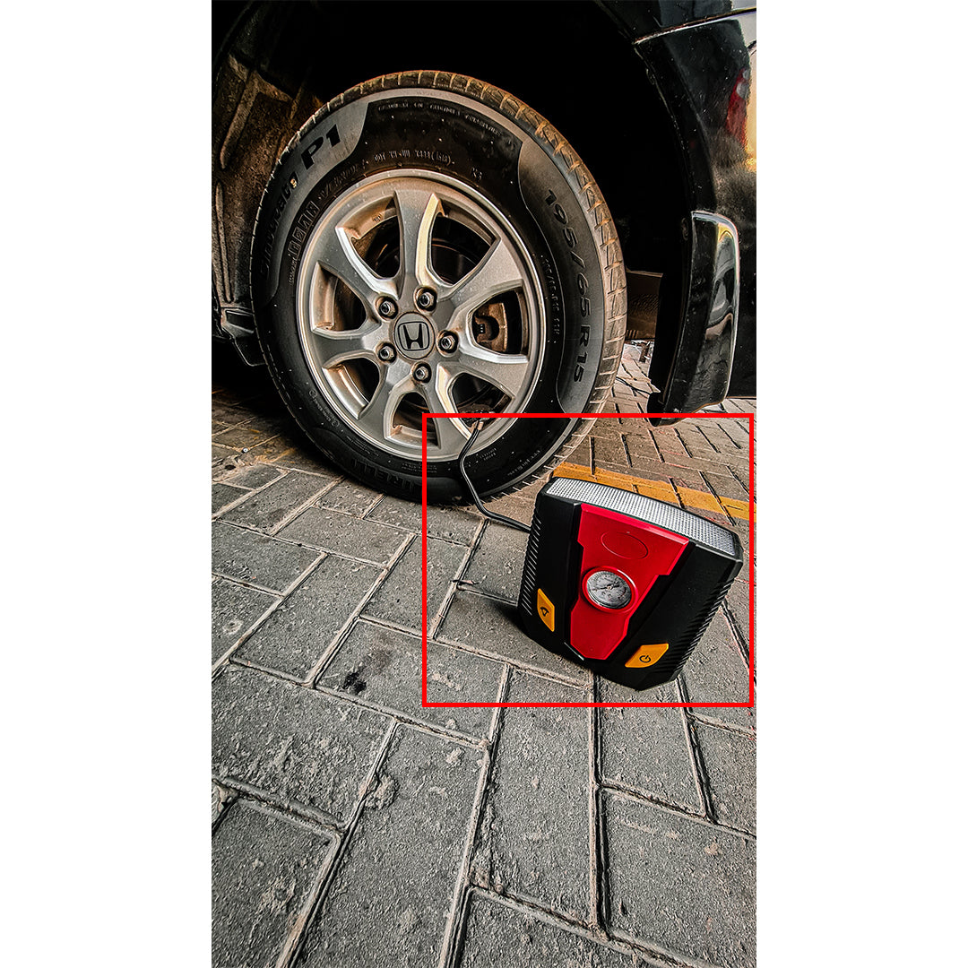 Air Compressor Jumptop Plastic Housing Standard Quality Box Pack With Torch Red Black Body (China)