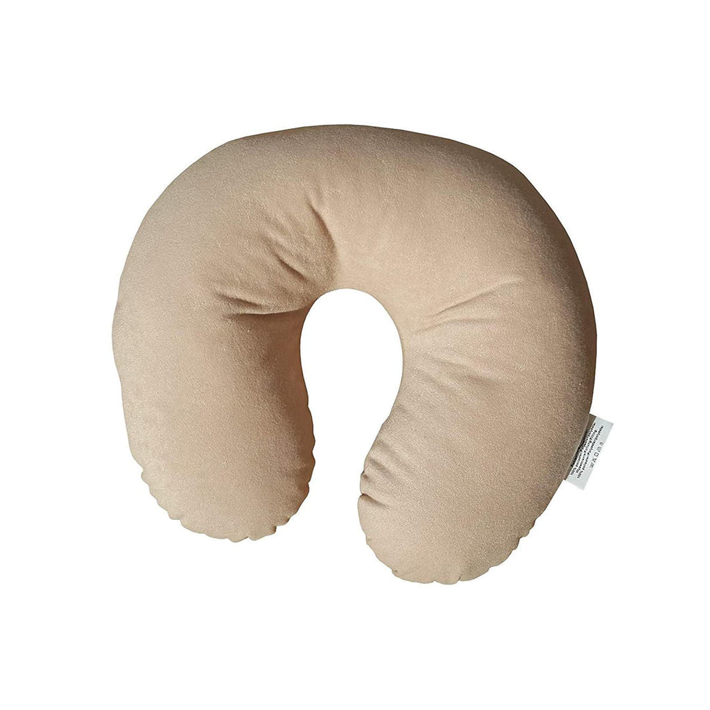 Car Neck Rest Cushions Fabric Material U Shape 01 Pc/Set Beige Poly Bag Pack (China)