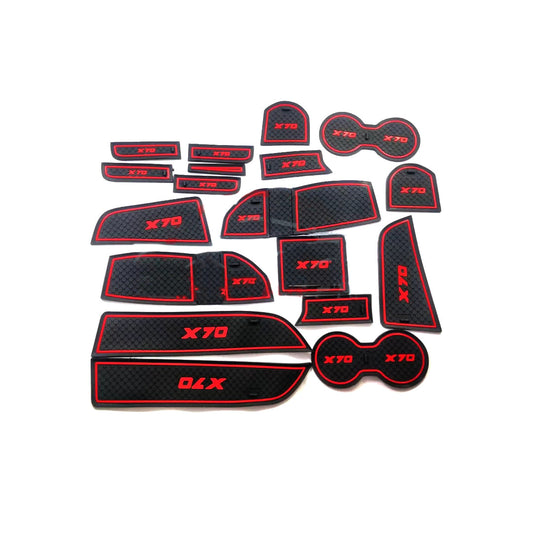 Car Interior Mat Kit Black/Red Poly Bag Pack  Proton X70 (China)