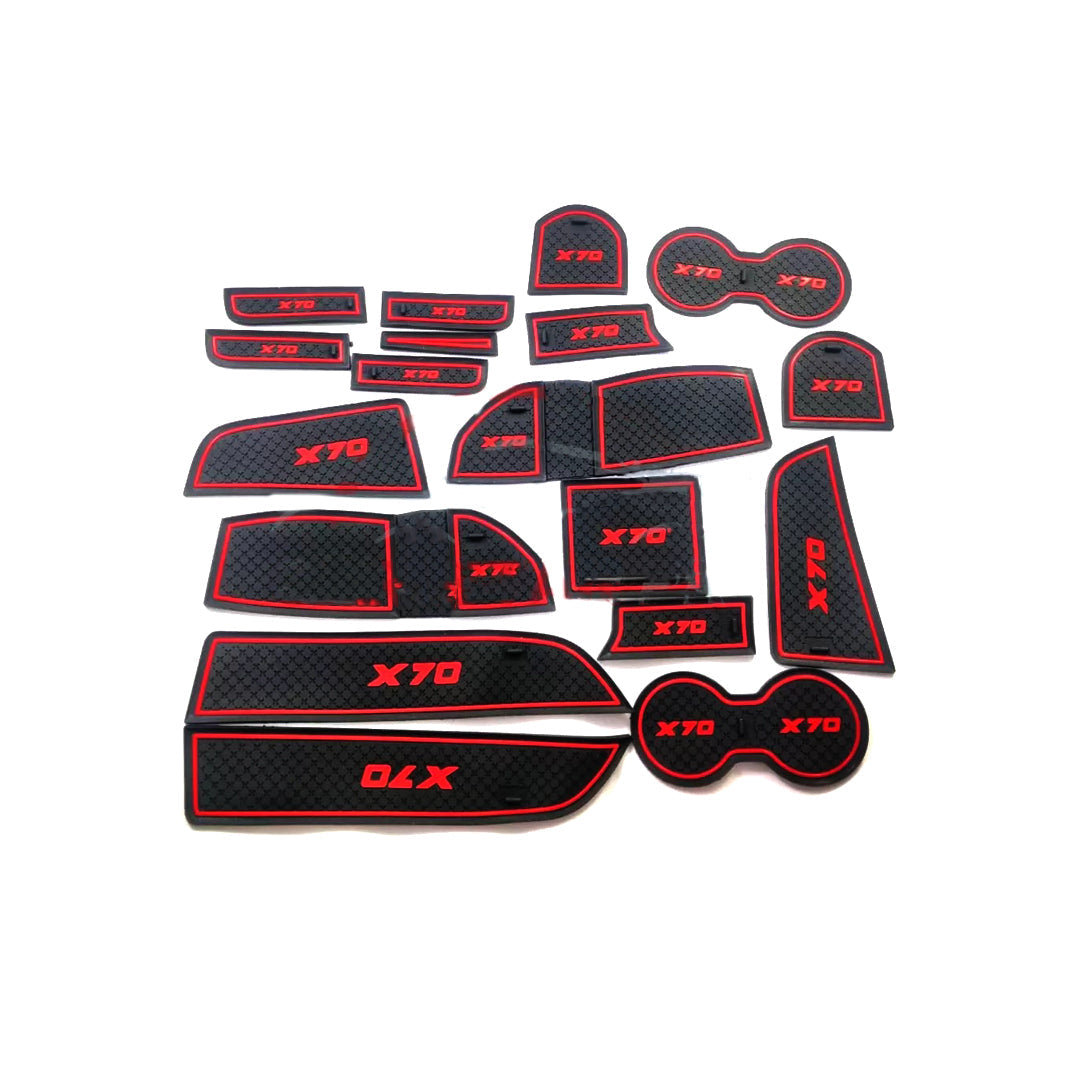 Car Interior Mat Kit Black/Red Poly Bag Pack Proton X70 (China)