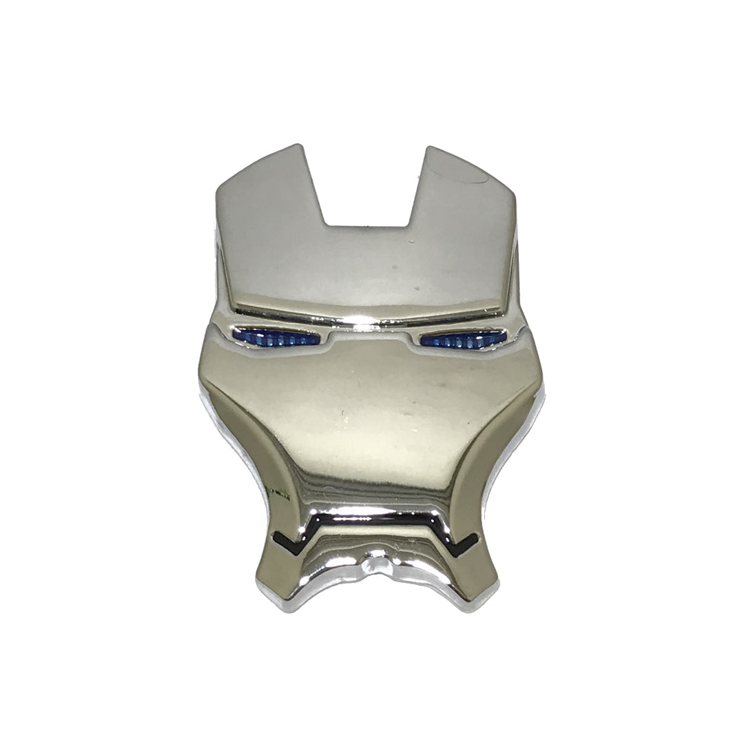 Car Universal Mono Metal Material Iron Man Logo Chrome 01 Pc/Pack Small Size Poly Bag Pack  (China)