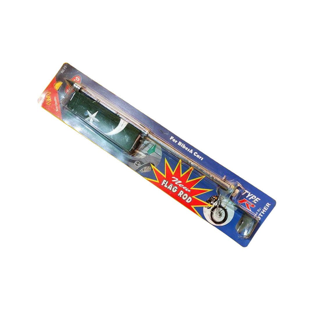Car Flag Rod / Pole Metal Material 12" Fender Fitting Clump Type Fitting Chrome Blister Pack (China)